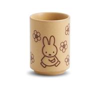 COTONOHA Japanese Porcelain Yunomi Tea Cup | Made in Japan | Character Design with Flowers and Animals | 8.8 fl oz / 260 ml (Yellow Beige)