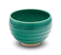 COTONOHA Kyoto Kiyomizu-yaki Earthenware Matcha Bowl - Rokuro Suji - 20.2 fl oz Charming Form, Lead-Free, Gift Box Included - Ideal for Tea and Café au Lait Made in Japan (Green)