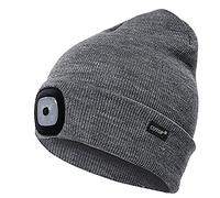 COTOP LED Lighted Beanie Cap Men and Women, Rechargeable Headlamp Hat Gift | Warm Beanie with Built-in Lighting, Soft & Breathable, Hands Free for Dog Walking, Running, Camping, Hiking, Fishing Winter