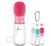 COTOP Portable Dog Water Bottle 350/550ml, Pet Water Dispenser Antibacterial Food Grade Leak Proof Dog Cat Travel Drink Bottle Bowl, Pet Outdoor Drinking Cup Dog Gift (550ml, Pink)