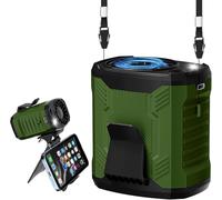 COTOP Portable Waist Fan Clip on,7000RPM USB Rechargeable Wearable Shirt Belt Fan 4 Speeds Personal Cooling with Flashlight & Phone Stand for Summer Travel Camping Hiking-Green
