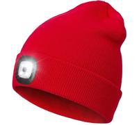 COTOP Unisex LED Headlamp Beanie Cap Men's Women Gift Winter Warm Beanie Hat Hands Free Lighted Beanie Cap for Dog Walking Night, Running, Camping,Hiking Black