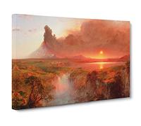 Cotopaxi Sunset By Frederic Edwin Church Canvas Print | Gallery Wrapped 30mm Frame Wall Art | 24x16 inches | Ready to Hang | Classic Landscape Picture | Living Room Bedroom Lounge Office