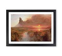 Cotopaxi Sunset by Frederic Edwin Church Framed Print | A2 Black Framed Wall Art | Ready to Hang | Modern Religious Picture | Living Room Bedroom Lounge Office