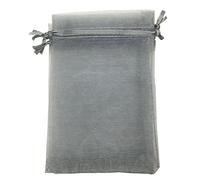COTOSEY 50pcs Extra Large Organza Drawstring Bags - 12x16 inch Sheer Favor Bags (Grey)