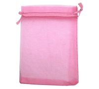 COTOSEY 50Pcs Extra Large Organza Drawstring Bags 12x16 Inch Sheer Favor Bags (Pink)
