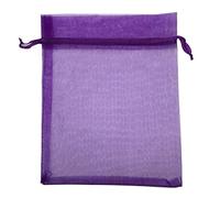 COTOSEY 50pcs Organza Drawstring Bags - 12x16 inch Sheer Organza Favor Bags - Large (Deep Purple)