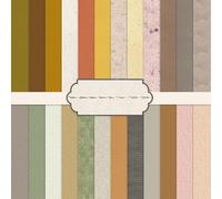 Cotrida 24 Sheets Vintage Brown Tonal Solid-colored Scrapbook Paper, Decorative Craft Folded Flat for Birthday Wedding Card Making Photo Album Decor, 12'' x 12''