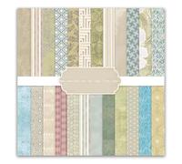 Cotrida 24 Sheets Vintage European Scrapbook Paper, Nature Leaf Flower Patterns Decorative Craft Folded Flat for Birthday Wedding Card Making Photo Album Decor, 12'' x 12''