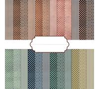 Cotrida 24 Sheets Vintage Scrapbook Paper Set, Dark Brown & Green Sample Patterned Cardstock, Craft Paper for Card Making, Scrapbooking, Photo Album, Wedding Birthday DIY Crafts 12'' x 12''