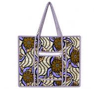 COTSILER Handmade Quilted Cotton Tote Bag Large Reusable Shoulder Bag Front Zipper Pocket,Lightweight, Color 3, L, Casual Tote With Decorative Patterns Including Stripes, Floral Prints, and Animal