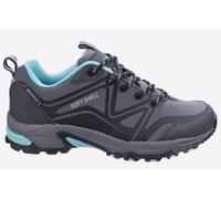 Cotswold Abbeydale Waterproof Memory Foam Womens Hiking Shoes Trainers, Size 6 In Grey/Black/Aqua