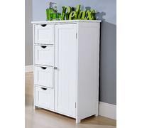 Cotswold Bathroom Multi Use 4 Drawer 1 Door Cabinet White