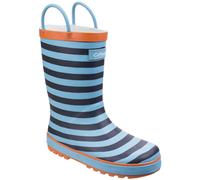 Cotswold Captain blue stripe kid's pull handles waterproof wellington boot
