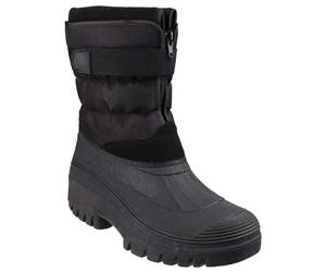 Cotswold Chase Winter Snow Boots Touch Fastening Zip Warm Lined Black Navy