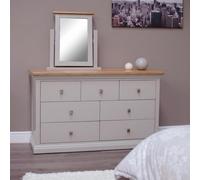 Cotswold Chest of Drawers - 4+3 Drawer - Wide - Oak and Painted
