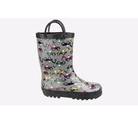 Cotswold Digger Puddle Waterproof Wellington Kids | Wellingtons | Grey / Digger | UK Size 7