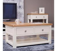 Cotswold Coffee Table - 2 Drawer - Oak and Painted