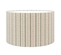 Cotswold Countryside Stripe Lampshade. Cottagecore Green and Blue Floral & Leaf Botanical Design. Cylinder Style Table and Ceiling Lighting Shade (Green, 40cm Ceiling Pendant Shade)