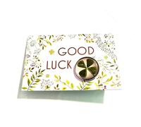 Cotswold Crafts Real Pressed Four Leaf Clover Pin, Good Luck Charm Badge, Perfect Christmas stocking filler idea or secret santa gift under a tenner