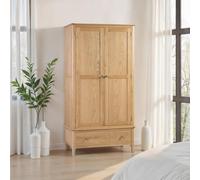 Cotswold Double Wardrobe - 2 Door - 1 Drawer - Oak