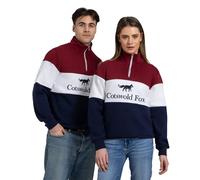 Cotswold Fox Unisex Cirencester Quarter Zip Jumper - Burgundy - Size: Small