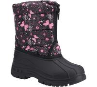 Cotswold Kids Iceberg Butterfly Snow Boots - Pink/Black - Pink/Black - 6 UK