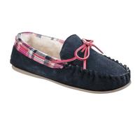 Cotswold Womens Kilkenny Moccasin Slippers in Blue, Size 5, Lightweight | Charlies