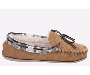 Cotswold Kilkenny Slip On Moccasin Slipper Womens | Slip On Shoes | Tan | UK Size 3
