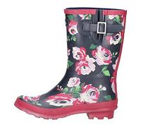 Cotswold Paxford Elasticated Mid Calf Wellington Boot Women's Black/Flower Size 3