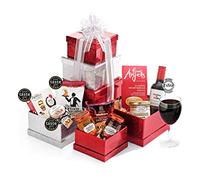 Cotswold Revelry Red Wine Hamper For Men & Women - Cabernet Sauvignon Gift Tower with Pork Pate, Oatcakes, Shortbread, Chocolates - Gourmet Wine Gift Boxes, from Regency Hampers