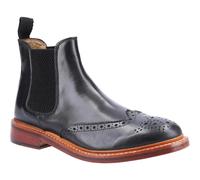 Cotswold Siddington black leather Chelsea dealer brogue boots
