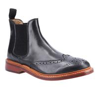 Cotswold Siddington Leather Mens Boots Size Welt Black Elasticated Goodyear