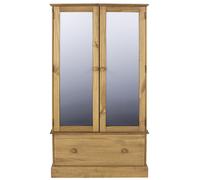 Core Products Cotswold 2 Mirror Doors And 1 Drawer Wardrobe, Brown