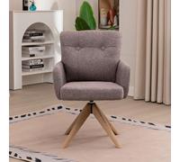 Cotswold Swivel Dining Armchair - Set of 2 - Blush Granite - Fabric and Wood