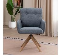 Cotswold Swivel Dining Armchair - Set of 2 - Storm Teal - Fabric and Wood
