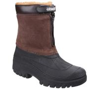 Cotswold Venture women's brown fur-lined waterproof front-zip winter boot