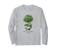 Cotswolds England Topiary Bird Romantic English Garden Art Long Sleeve T-Shirt