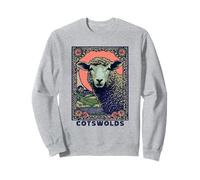 Cotswolds England UK Sheep Vintage Design Women Gardener's Sweatshirt