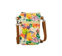 COTT N CURLS Aquarelle Floral Sling Bag for Mobile Phone - 33x5.5 Flower Purses for Women, Watercolor Printed Canvas and Leather, Casual Summer Purse and Handbags, Cute Gifts for Mom, Sister, Friend