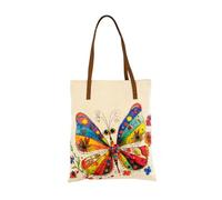 COTT N CURLS Fable Flight Canvas Tote Bag for Women - 26x15 Butterfly Purses for Women, Watercolor Print, Canvas and Leather, Spring Purses, Butterfly Gifts, Spring Gifts for Mom, Sister, Friend