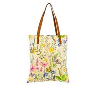 COTT N CURLS Wildflowers Floral Tote Bag for Women - 26x15 Flower Purses for Women, Watercolor Printed Canvas and Leather, Casual Summer Purse, Summer Handbags, Cute Gifts for Mom, Sister, Friend