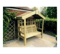 Cottage Arbour - Bench Seat with Trellis - Min. Assembly Required Churnet Valley Garden Furniture Ltd Brown One Size