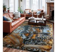 Cottage Area Rug, Winter Cozy Snow Tree Winter White Low Pile Soft Rectangle Carpet Stain Resistant Rugs for Living Room Bedroom Hallway Desk Office Decor 6' X 9'