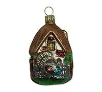 Cottage Barn with Turkey Christmas Tree Decoration Bauble Mouth-Blown and Hand-Decorated Lauscha Glass The Original