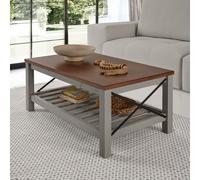 Mercers Furniture Cottage Grey Painted Pine Coffee Table Wooden With Storage Shelf 46H X 107W X 61D Cm