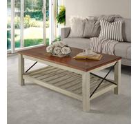 Mercers Furniture Cottage White/cream Painted Pine Coffee Table Wooden With Storage Shelf 46H X 107W X 61D Cm