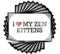 Cottage Core Decorations Wall Lettering Sticker - I Love My Zen Kittens Western Bathroom Durable Sticker Easy Apply for Drinking Decor(6X9CM)