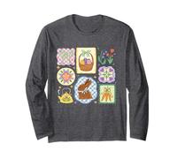 Cottage Core Easter Bunny Coquette Aesthetic Collage Cute Long Sleeve T-Shirt