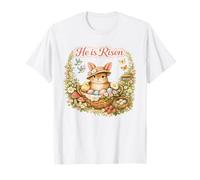 Cottage Core Easter Bunny Coquette Christian He is Risen T-Shirt
